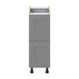 Hugo&Borg Beaumont 12-in W x 34.5-in H x 24-in D Slate Gray 3-Drawer Base Fully Assembled Cabinet (Recessed Panel Style)