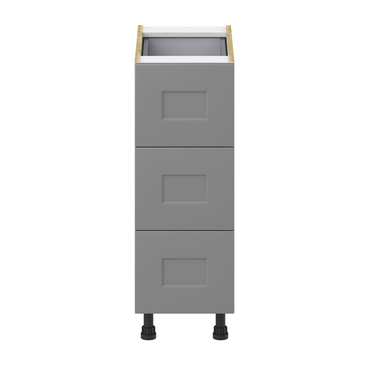 Hugo&Borg Beaumont 12-in W x 34.5-in H x 24-in D Slate Gray 4-Drawer Base Fully Assembled Cabinet (Recessed Panel Style)