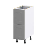 Hugo&Borg Beaumont 12-in W x 34.5-in H x 24-in D Slate Gray 3-Drawer Base Fully Assembled Cabinet (Recessed Panel Style)