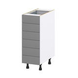 Hugo&Borg Beaumont 12-in W x 34.5-in H x 24-in D Slate Gray 6-Drawer Base Fully Assembled Cabinet (Recessed Panel Style)