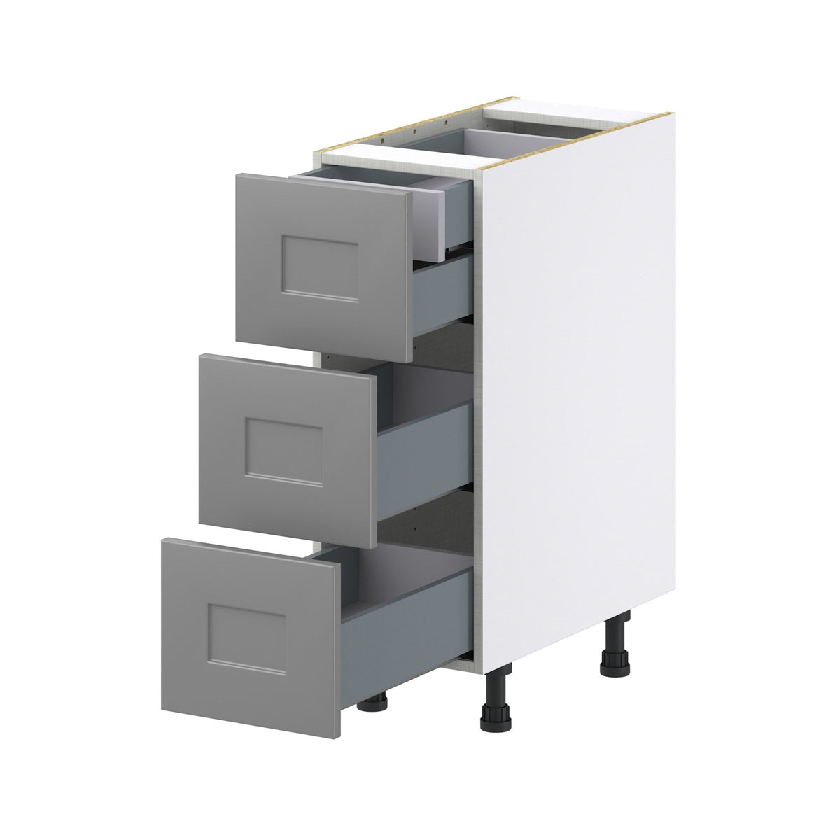 Hugo&Borg Beaumont 12-in W x 34.5-in H x 24-in D Slate Gray 4-Drawer Base Fully Assembled Cabinet (Recessed Panel Style)