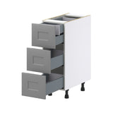 Hugo&Borg Beaumont 12-in W x 34.5-in H x 24-in D Slate Gray 4-Drawer Base Fully Assembled Cabinet (Recessed Panel Style)