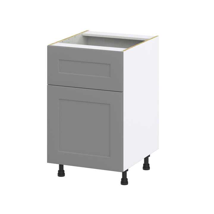 Hugo&Borg Beaumont 21-in W x 34.5-in H x 25-in D Slate Gray 1-Drawer Base Fully Assembled Cabinet (Recessed Panel Shaker Style)