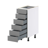 Hugo&Borg Beaumont 12-in W x 34.5-in H x 24-in D Slate Gray 6-Drawer Base Fully Assembled Cabinet (Recessed Panel Style)