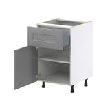 Hugo&Borg Beaumont 21-in W x 34.5-in H x 25-in D Slate Gray 1-Drawer Base Fully Assembled Cabinet (Recessed Panel Shaker Style)