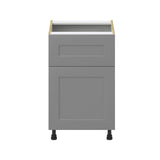 Hugo&Borg Beaumont 21-in W x 34.5-in H x 25-in D Slate Gray 1-Drawer Base Fully Assembled Cabinet (Recessed Panel Shaker Style)
