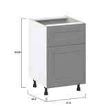 Hugo&Borg Beaumont 21-in W x 34.5-in H x 25-in D Slate Gray 1-Drawer Base Fully Assembled Cabinet (Recessed Panel Shaker Style)