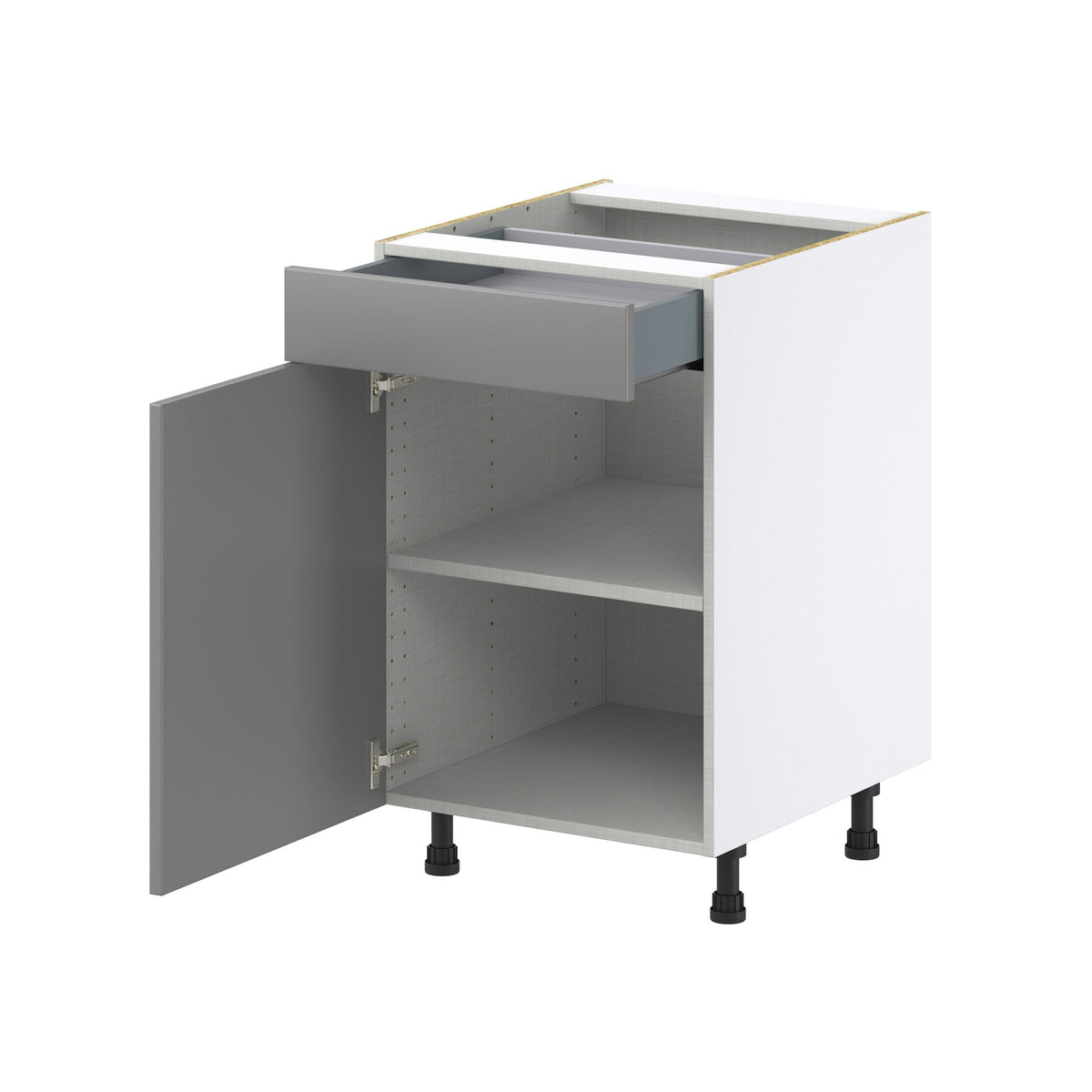 Hugo&Borg Beaumont 21-in W x 34.5-in H x 24-in D Slate Gray 1-Drawer Base Fully Assembled Cabinet (Recessed Panel Shaker Style)
