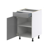 Hugo&Borg Beaumont 21-in W x 34.5-in H x 24-in D Slate Gray 1-Drawer Base Fully Assembled Cabinet (Recessed Panel Shaker Style)