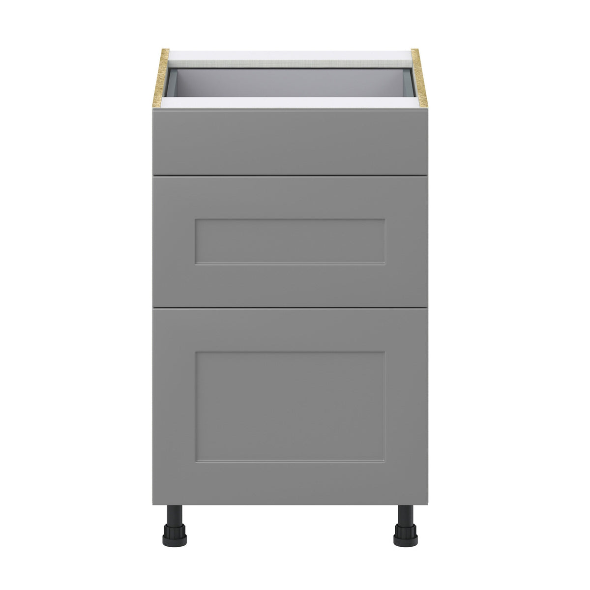 Hugo&Borg Beaumont 21-in W x 34.5-in H x 24-in D Slate Gray 3-Drawer Base Fully Assembled Cabinet (Recessed Panel Style)