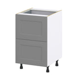 Hugo&Borg Beaumont 21-in W x 34.5-in H x 24-in D Slate Gray 3-Drawer Base Fully Assembled Cabinet (Recessed Panel Style)