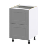 Hugo&Borg 21-in W x 34.5-in H x 24-in D Slate Gray 2-Drawer Base Fully Assembled Cabinet (Recessed Panel Style)