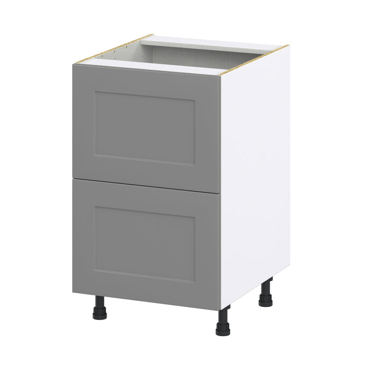 Hugo&Borg 21-in W x 34.5-in H x 24-in D Slate Gray 2-Drawer Base Fully Assembled Cabinet (Recessed Panel Style)