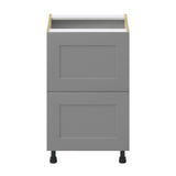 Hugo&Borg 21-in W x 34.5-in H x 24-in D Slate Gray 2-Drawer Base Fully Assembled Cabinet (Recessed Panel Style)