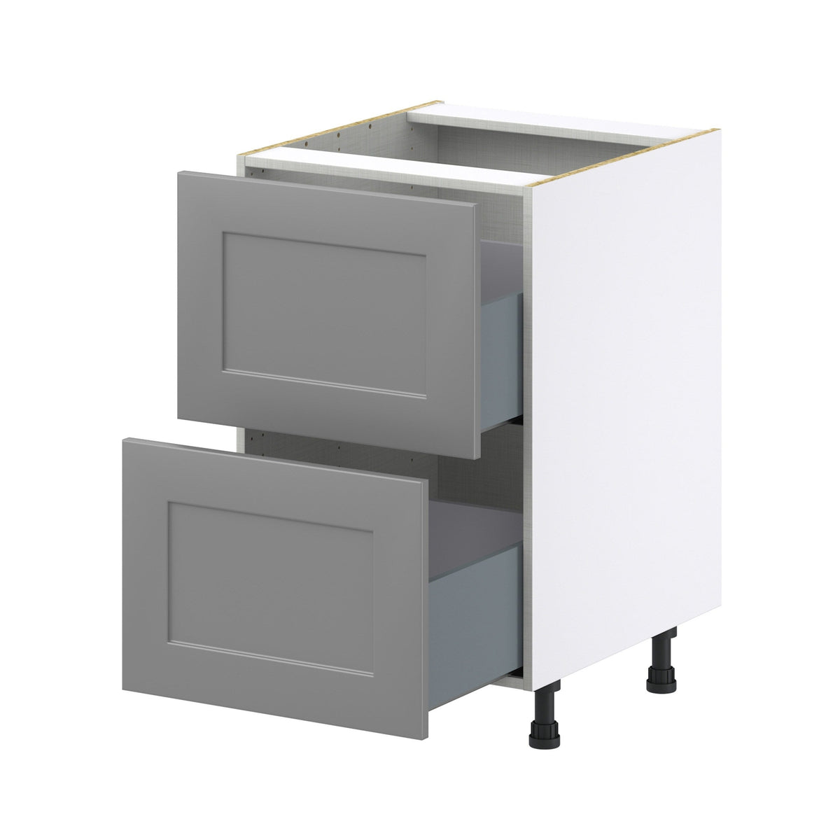 Hugo&Borg 21-in W x 34.5-in H x 24-in D Slate Gray 2-Drawer Base Fully Assembled Cabinet (Recessed Panel Style)