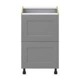 Hugo&Borg Beaumont 21-in W x 34.5-in H x 24-in D Slate Gray 3-Drawer Base Fully Assembled Cabinet (Recessed Panel Style)