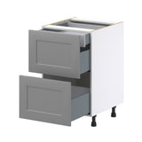 Hugo&Borg Beaumont 21-in W x 34.5-in H x 24-in D Slate Gray 3-Drawer Base Fully Assembled Cabinet (Recessed Panel Style)