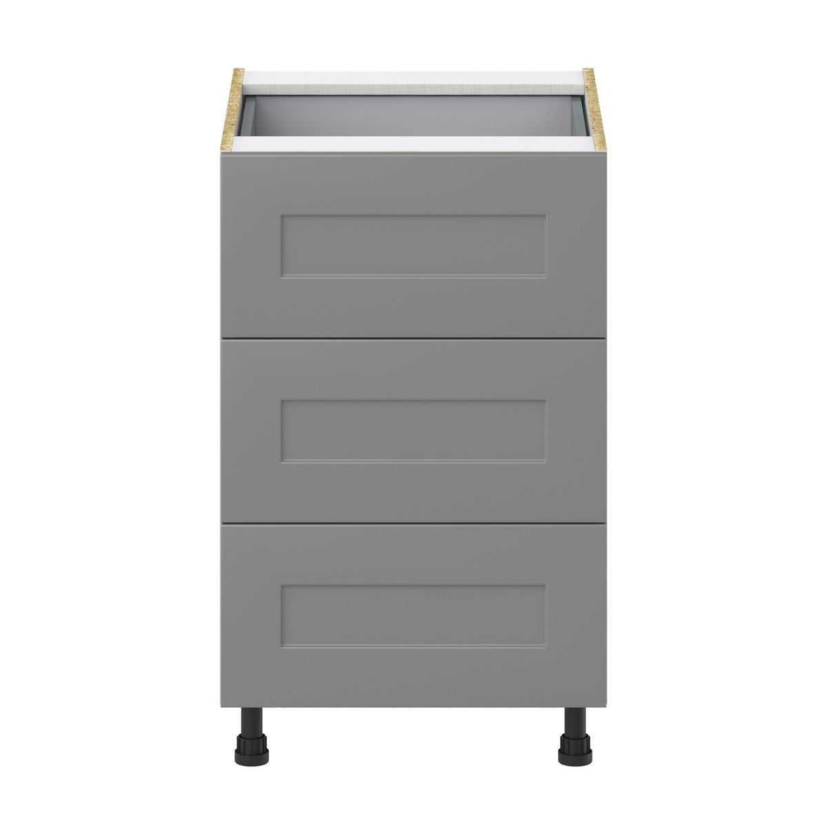 Hugo&Borg Beaumont 21-in W x 34.5-in H x 24-in D Slate Gray 4-Drawer Base Fully Assembled Cabinet (Recessed Panel Style)