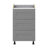 Hugo&Borg Beaumont 21-in W x 34.5-in H x 24-in D Slate Gray 4-Drawer Base Fully Assembled Cabinet (Recessed Panel Style)