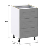 Hugo&Borg Beaumont 21-in W x 34.5-in H x 24-in D Slate Gray 4-Drawer Base Fully Assembled Cabinet (Recessed Panel Style)