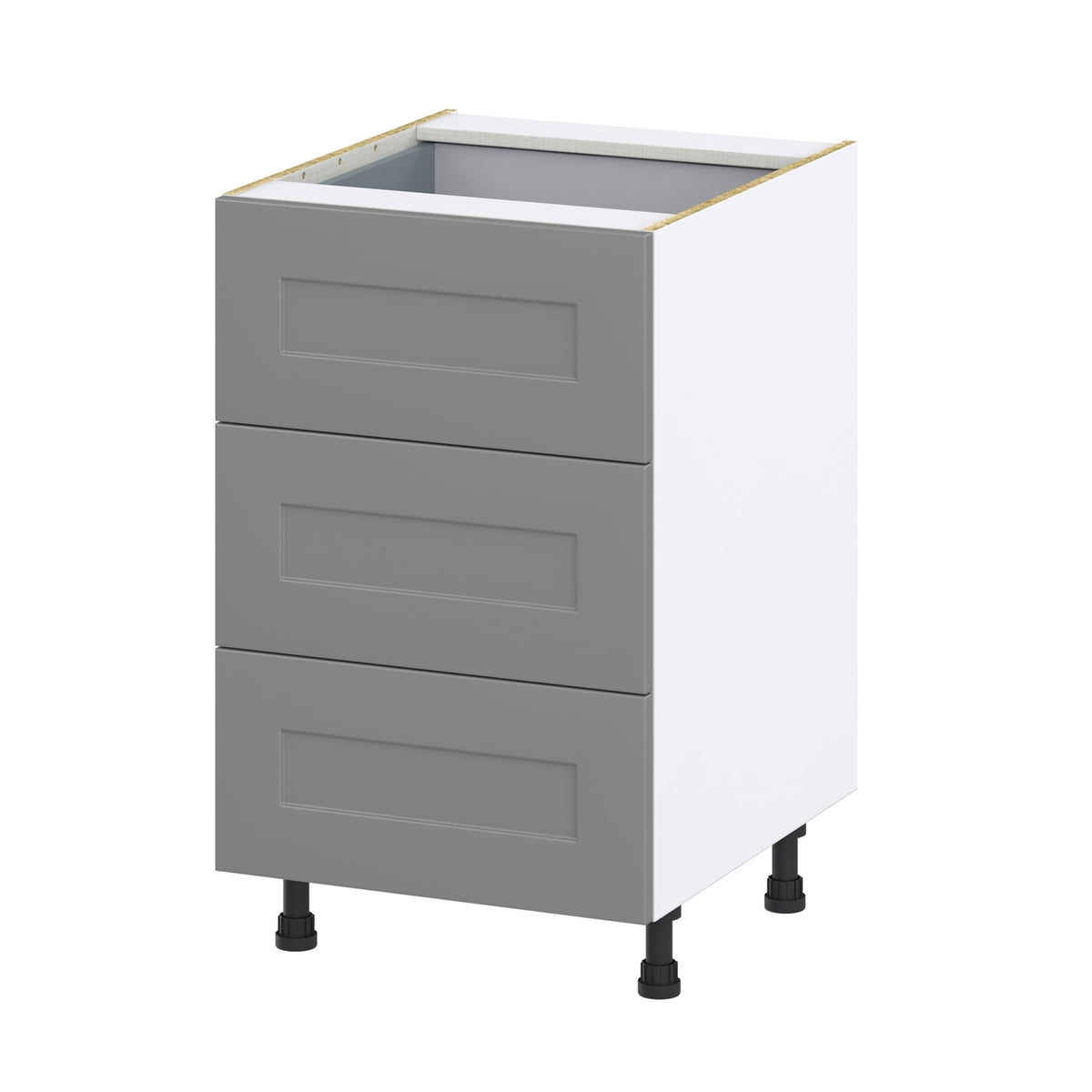 Hugo&Borg Beaumont 21-in W x 34.5-in H x 24-in D Slate Gray 4-Drawer Base Fully Assembled Cabinet (Recessed Panel Style)