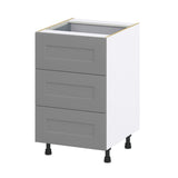 Hugo&Borg Beaumont 21-in W x 34.5-in H x 24-in D Slate Gray 4-Drawer Base Fully Assembled Cabinet (Recessed Panel Style)