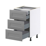 Hugo&Borg Beaumont 21-in W x 34.5-in H x 24-in D Slate Gray 4-Drawer Base Fully Assembled Cabinet (Recessed Panel Style)