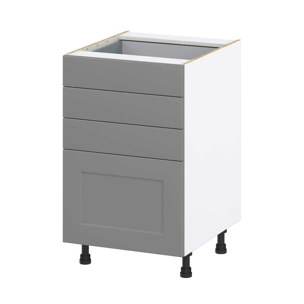 Hugo&Borg 21-in W x 34.5-in H x 24-in D Slate Gray 4-Drawer Base Fully Assembled Cabinet (Recessed Panel Style)