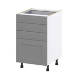 Hugo&Borg 21-in W x 34.5-in H x 24-in D Slate Gray 4-Drawer Base Fully Assembled Cabinet (Recessed Panel Style)