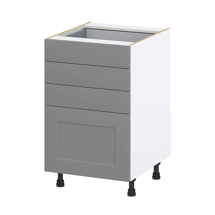 Hugo&Borg 21-in W x 34.5-in H x 24-in D Slate Gray 4-Drawer Base Fully Assembled Cabinet (Recessed Panel Style)