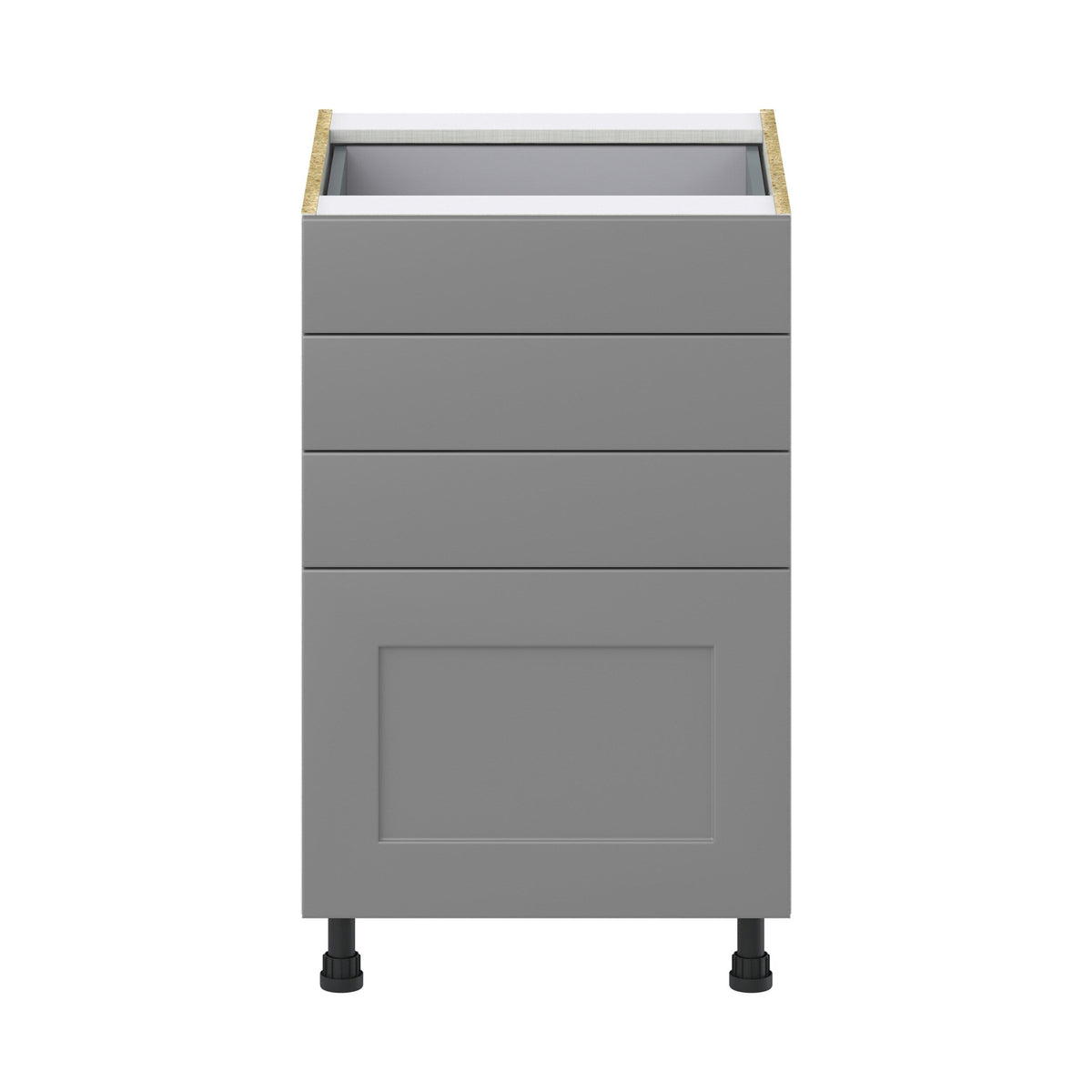 Hugo&Borg 21-in W x 34.5-in H x 24-in D Slate Gray 4-Drawer Base Fully Assembled Cabinet (Recessed Panel Style)