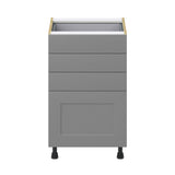 Hugo&Borg 21-in W x 34.5-in H x 24-in D Slate Gray 4-Drawer Base Fully Assembled Cabinet (Recessed Panel Style)