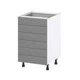 Hugo&Borg 21-in W x 34.5-in H x 24-in D Slate Gray 6-Drawer Base Fully Assembled Cabinet (Recessed Panel Style)