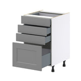Hugo&Borg 21-in W x 34.5-in H x 24-in D Slate Gray 4-Drawer Base Fully Assembled Cabinet (Recessed Panel Style)