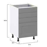 Hugo&Borg 21-in W x 34.5-in H x 24-in D Slate Gray 4-Drawer Base Fully Assembled Cabinet (Recessed Panel Style)