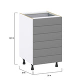 Hugo&Borg 21-in W x 34.5-in H x 24-in D Slate Gray 6-Drawer Base Fully Assembled Cabinet (Recessed Panel Style)