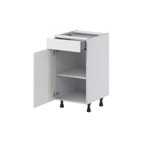 Hugo&Borg Riviera 18-in W x 34.5-in H x 21-in D Bright White 1-Drawer Base Fully Assembled Cabinet (Recessed Panel Shaker Door Style)