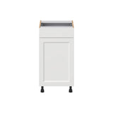 Hugo&Borg Riviera 18-in W x 34.5-in H x 21-in D Bright White 1-Drawer Base Fully Assembled Cabinet (Recessed Panel Shaker Door Style)