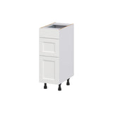 Hugo&Borg Riviera 12-in W x 34.5-in H x 21-in D Bright White 3-Drawer Base Fully Assembled Cabinet (Recessed Panel Style)