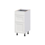 Hugo&Borg Riviera 15-in W x 34.5-in H x 21-in D Bright White 3-Drawer Base Fully Assembled Cabinet (Recessed Panel Style)
