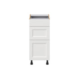 Hugo&Borg Riviera 15-in W x 34.5-in H x 21-in D Bright White 3-Drawer Base Fully Assembled Cabinet (Recessed Panel Style)