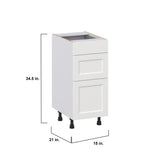 Hugo&Borg Riviera 15-in W x 34.5-in H x 21-in D Bright White 3-Drawer Base Fully Assembled Cabinet (Recessed Panel Style)
