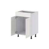 Hugo&Borg Riviera 24-in W x 34.5-in H x 21-in D Bright White Sink Base Fully Assembled Cabinet (Recessed Panel Shaker Style)