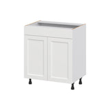 Hugo&Borg Riviera 30-in W x 34.5-in H x 21-in D Bright White Sink Base Fully Assembled Cabinet (Recessed Panel Shaker Style)