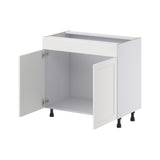 Hugo&Borg Riviera 36-in W x 34.5-in H x 21-in D Bright White Sink Base Fully Assembled Cabinet (Recessed Panel Shaker Style)