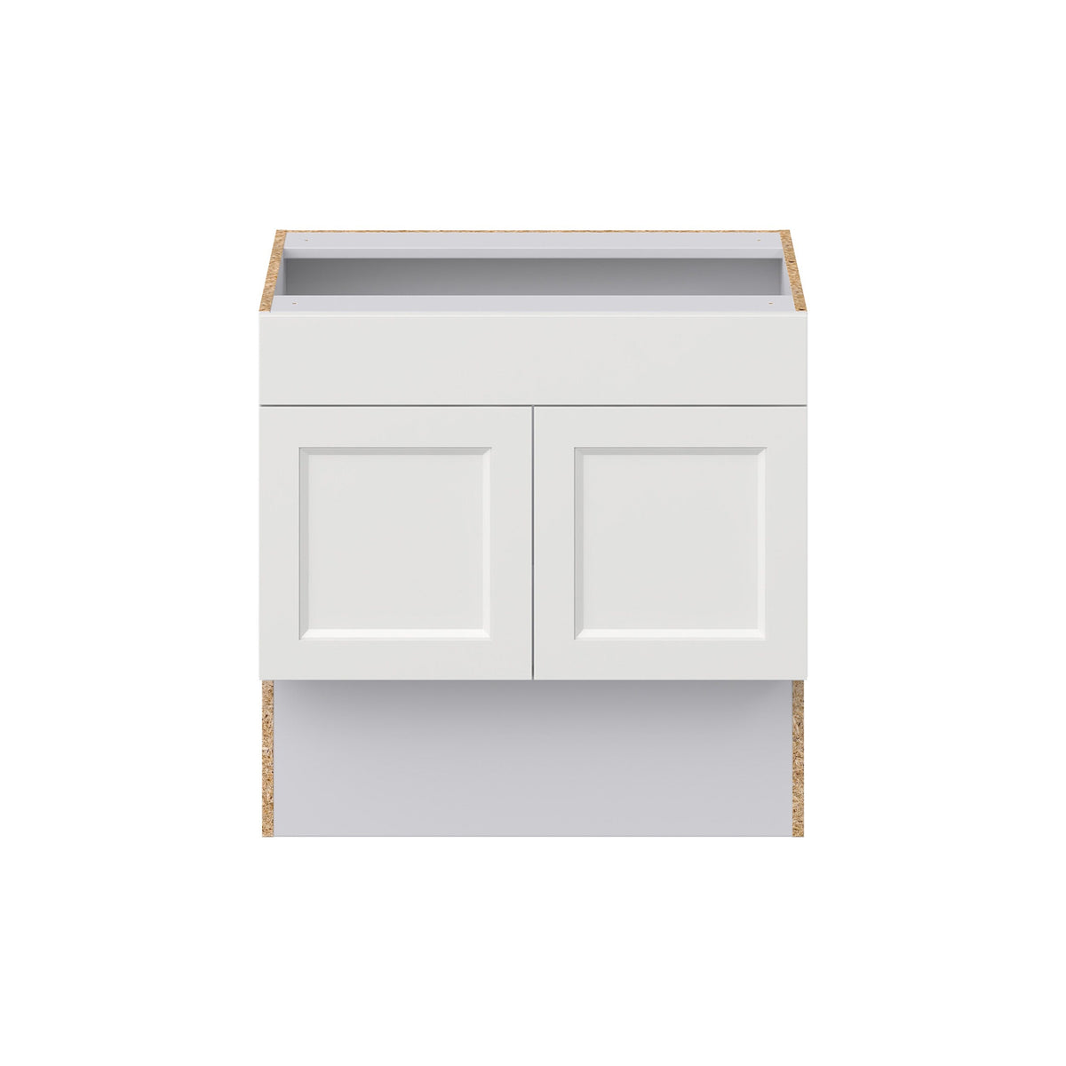 Hugo&Borg Riviera 30-in W x 30-in H x 21-in D Bright White Sink Base Fully Assembled Cabinet (Recessed Panel Shaker Style)