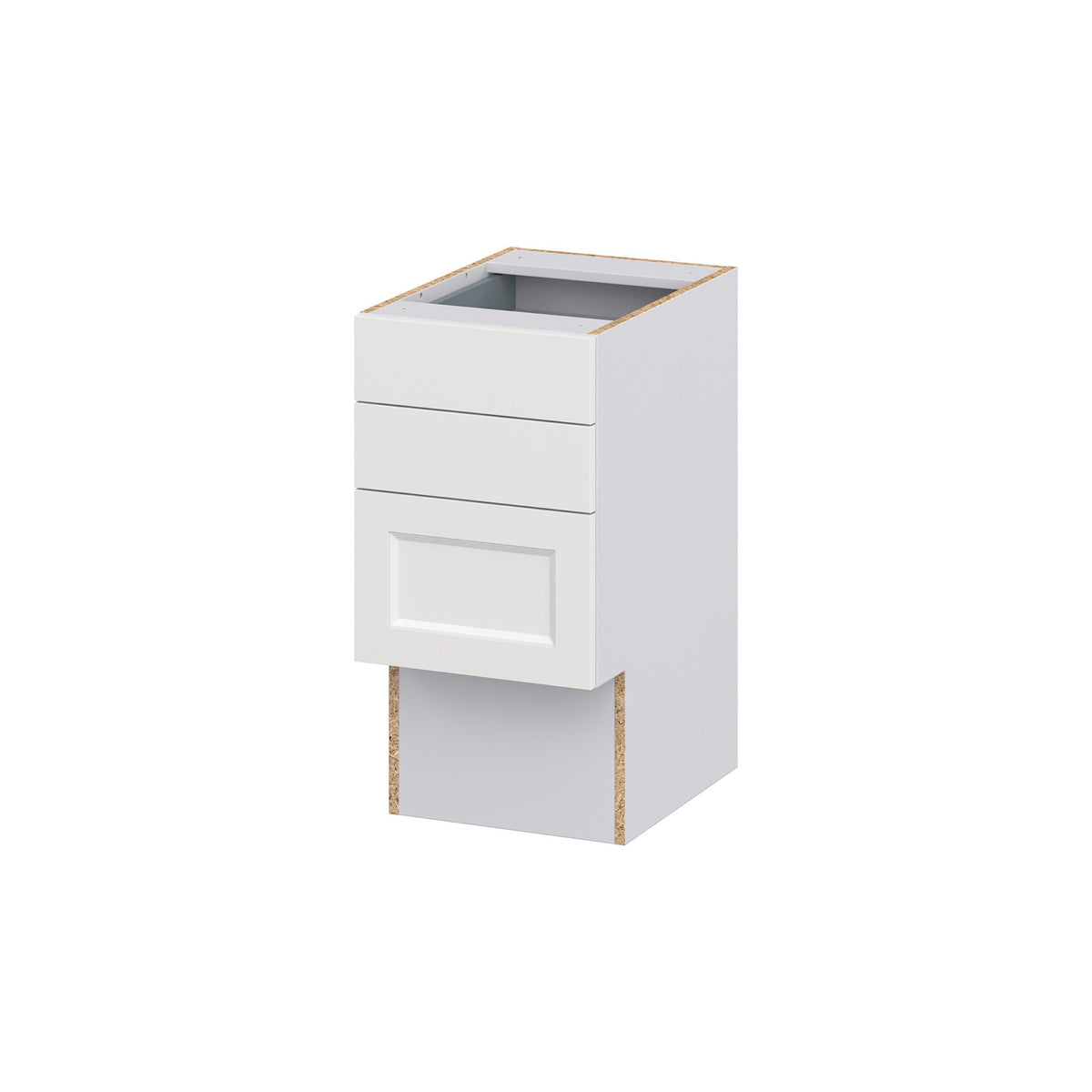 Hugo&Borg Riviera 15-in W x 30-in H x 21-in D Bright White 3-Drawer Base Fully Assembled Cabinet (Recessed Panel Style)