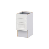 Hugo&Borg Riviera 15-in W x 30-in H x 21-in D Bright White 3-Drawer Base Fully Assembled Cabinet (Recessed Panel Style)