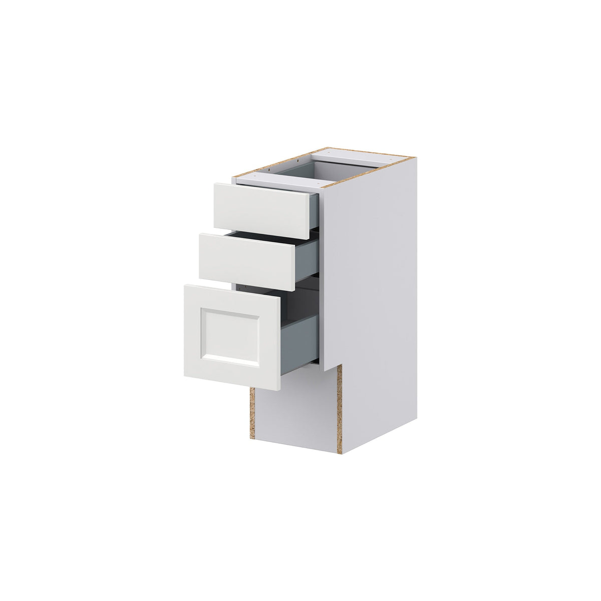 Hugo&Borg Riviera 12-in W x 30-in H x 21-in D Bright White 4-Drawer Base Fully Assembled Cabinet (Recessed Panel Style)