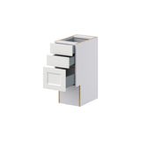 Hugo&Borg Riviera 12-in W x 30-in H x 21-in D Bright White 4-Drawer Base Fully Assembled Cabinet (Recessed Panel Style)